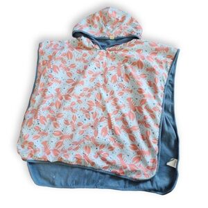 Blue/Coral Lobster Poncho, Kid's 12-36M